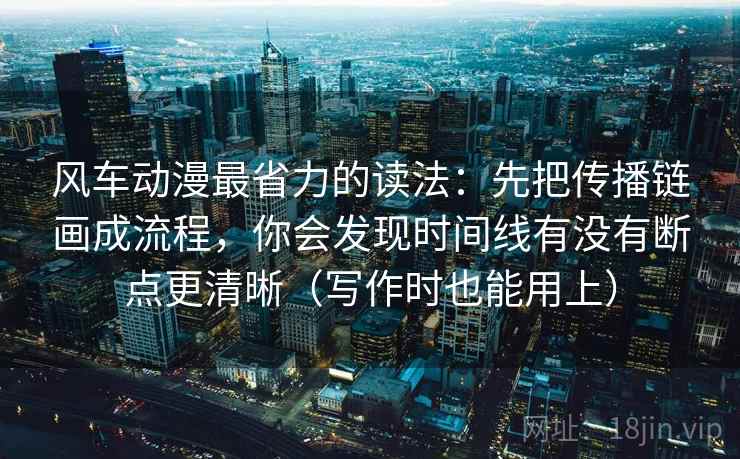 风车动漫最省力的读法：先把传播链画成流程，你会发现时间线有没有断点更清晰（写作时也能用上）