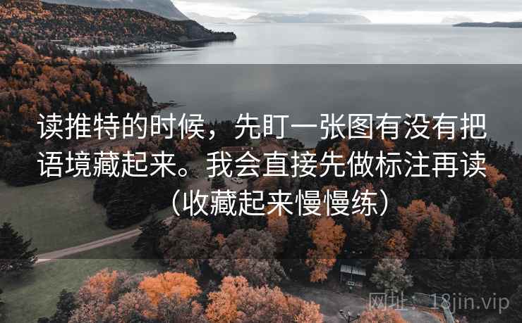 读推特的时候，先盯一张图有没有把语境藏起来。我会直接先做标注再读（收藏起来慢慢练）